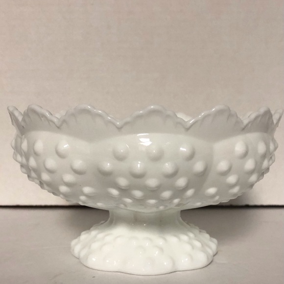 Fenton Hobnail Milk Glass Round Candle Holder - Picture 5 of 5